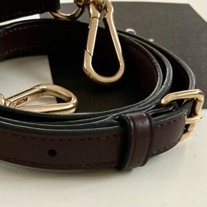 Coach Leather Crossbody Shoulder Bag Strap Brown NEW